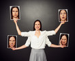 Photo: woman with different emotional faces woman with different emotional faces
