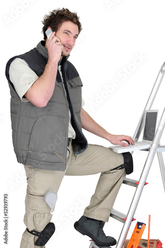 Photo: Tradesman posing with his tools Tradesman posing with his tools