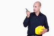 Photo: foreman with talkie walkie foreman with talkie walkie