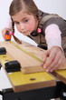 Foto: Little girl pretending to be carpenter Little girl pretending to be carpenter