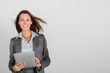 Smiling businesswoman using digital tablet