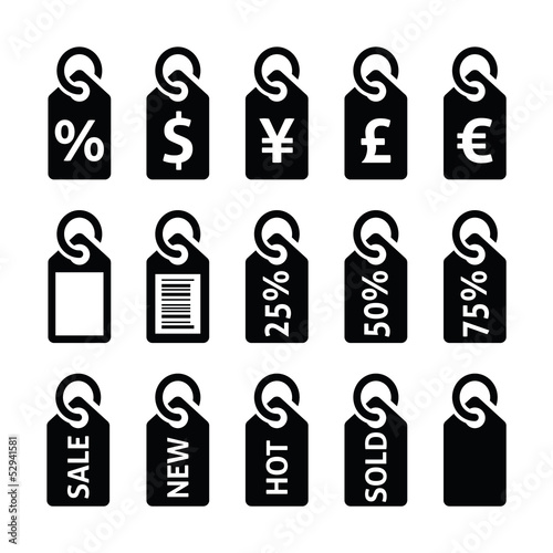 Vector: Shopping, price tag, sale vector icons set Shopping, price tag, sale vector icons set