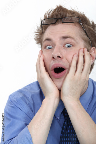 Photo: A very surprised man A very surprised man