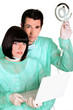 Foto: Doctors with computer and internet symbol Doctors with computer and internet symbol