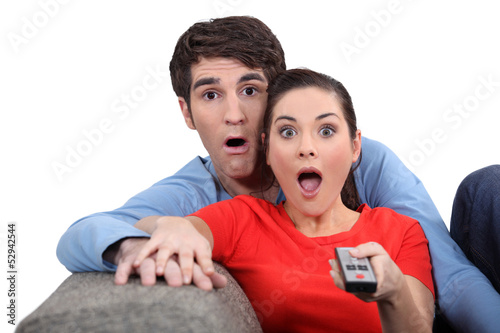 Photo: couple watching television couple watching television