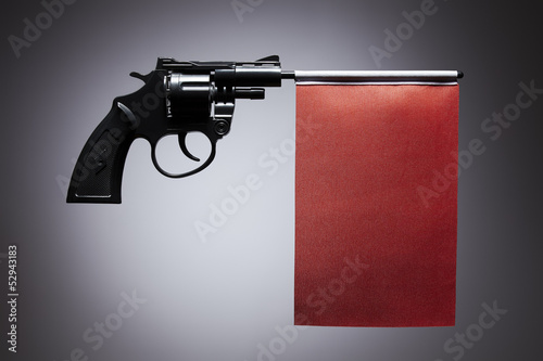 Photo: Gun crime concept of hand pistol Gun crime concept of hand pistol