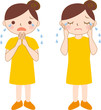女性　泣く　涙