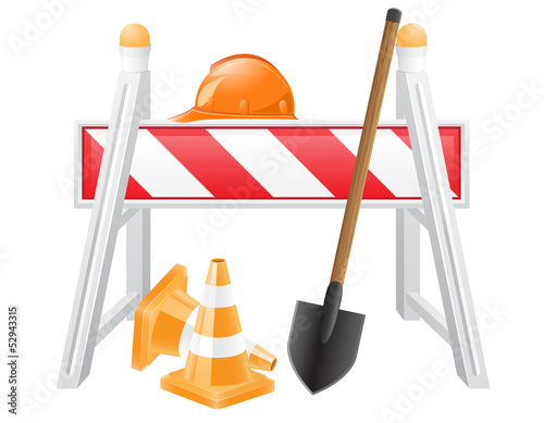 Vector: objects for road works vector illustration objects for road works vector illustration