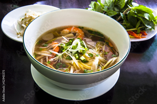 Photo: "Pho" Vietnamese Rice Noodle Soup. "Pho" Vietnamese Rice Noodle Soup.