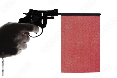 Photo: Gun crime concept of hand pistol Gun crime concept of hand pistol
