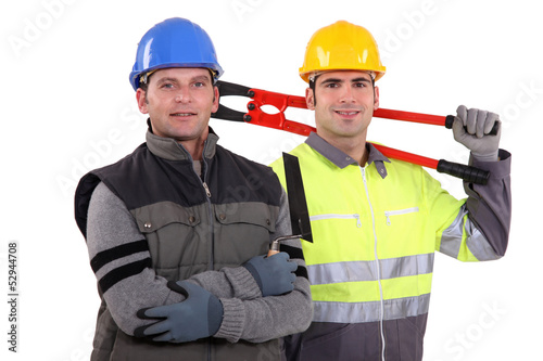 Photo: two craftsmen posing together two craftsmen posing together