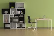 Homeoffice mit Regal