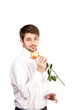 man with rose
