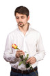 man with rose