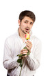 man with rose