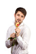 man with rose