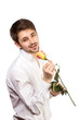 man with rose