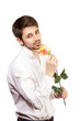 man with rose
