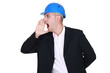 Photo: Businessman in a hardhat Businessman in a hardhat