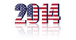 New Year 2014 with Flag of USA - a 3d image