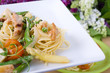 Foto: Spaghetti mit Sommergemüse und Hähnchenstreifen Spaghetti mit Sommergemüse und Hähnchenstreifen