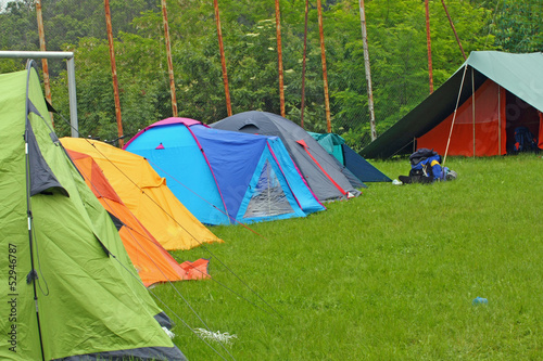Photo: camp with igloo tents scout campers in a green meadow camp with igloo tents scout campers in a green meadow