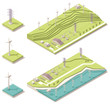 Vector: Isometric wind farm Isometric wind farm