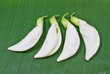 Vegetable Humming Bird Sesban Agasta on a banana leaf.