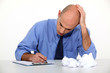 Photo: An overwhelmed executive. An overwhelmed executive.