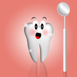 Tooth with dentist tools