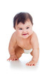 crawling baby girl isolated