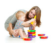 Photo: baby boy and mother playing together baby boy and mother playing together