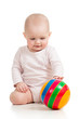baby girl playing ball