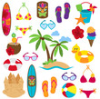 Vector Collection of Beach and Tropical Themed Images