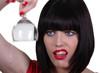 Woman holding empty wine glass