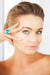 Foto: woman with one jewelry ring woman with one jewelry ring
