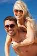 couple having fun on the beach