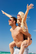 couple having fun on the beach