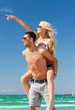 couple having fun on the beach