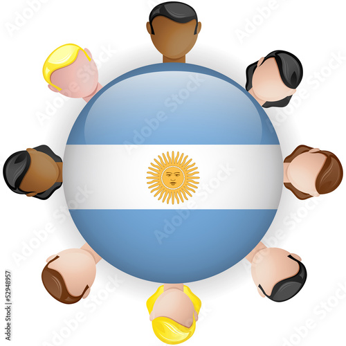 Vector: Argentina Flag Button Teamwork People Group Argentina Flag Button Teamwork People Group
