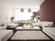 Modern Design living room interior with fireplace