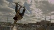 Skateboarder Extreme Handplant Trick