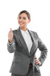 Business woman thumb up