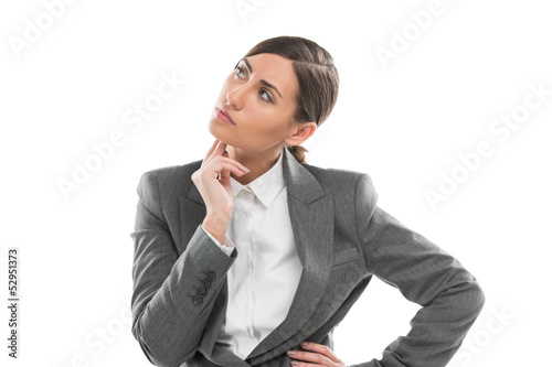 Photo: Caucasian woman thinking Caucasian woman thinking