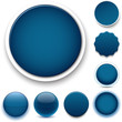 Vector: Round dark blue icons. Round dark blue icons.