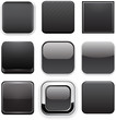 Vector: Square black app icons. Square black app icons.