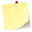 Yellow Stick Note Red Needle