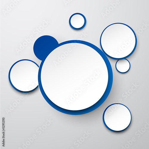 Vector: Paper white-blue round speech bubbles. Paper white-blue round speech bubbles.