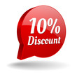 Red 10 percent discount speech bubble