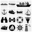 Ships vector icon set.